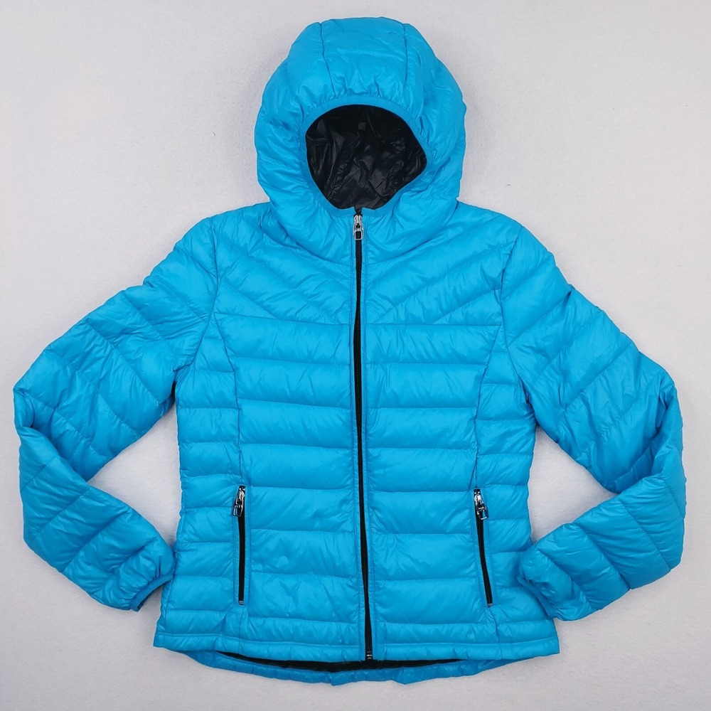 Miss Sixty Jacket Women Small Blue Ultra Lightweight Down Puffer Quilted Packabl